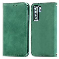 Leather Case Stands Flip Cover Holder S04D for Huawei P40 Lite 5G Green