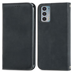 Leather Case Stands Flip Cover Holder S04D for Motorola Moto Edge 20 5G Black