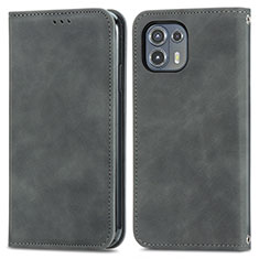 Leather Case Stands Flip Cover Holder S04D for Motorola Moto Edge 20 Lite 5G Gray