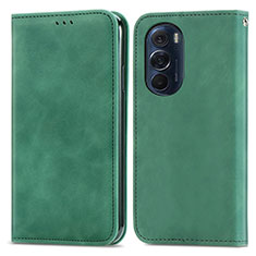 Leather Case Stands Flip Cover Holder S04D for Motorola Moto Edge 30 Pro 5G Green