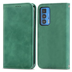 Leather Case Stands Flip Cover Holder S04D for Motorola Moto Edge S Pro 5G Green