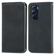 Leather Case Stands Flip Cover Holder S04D for Motorola Moto Edge X30 5G Black