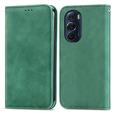 Leather Case Stands Flip Cover Holder S04D for Motorola Moto Edge X30 5G Green