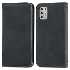 Leather Case Stands Flip Cover Holder S04D for Motorola Moto G Stylus (2021) Black