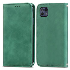 Leather Case Stands Flip Cover Holder S04D for Motorola Moto G50 5G Green
