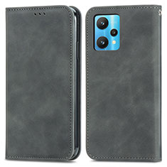 Leather Case Stands Flip Cover Holder S04D for Realme 9 5G Gray