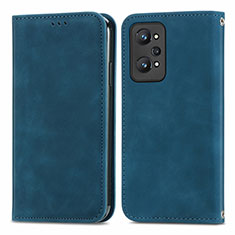 Leather Case Stands Flip Cover Holder S04D for Realme GT Neo 3T 5G Blue