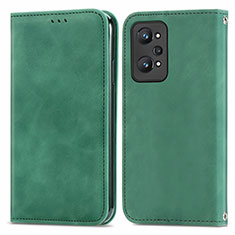 Leather Case Stands Flip Cover Holder S04D for Realme GT Neo 3T 5G Green
