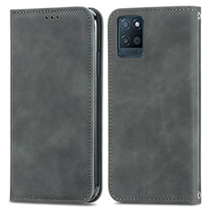 Leather Case Stands Flip Cover Holder S04D for Realme V11s 5G Gray