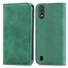 Leather Case Stands Flip Cover Holder S04D for Samsung Galaxy A01 SM-A015 Green