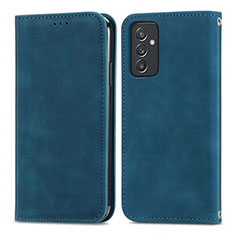 Leather Case Stands Flip Cover Holder S04D for Samsung Galaxy A05s Blue