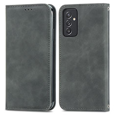 Leather Case Stands Flip Cover Holder S04D for Samsung Galaxy A05s Gray