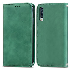 Leather Case Stands Flip Cover Holder S04D for Samsung Galaxy A30S Green