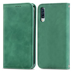 Leather Case Stands Flip Cover Holder S04D for Samsung Galaxy A70S Green