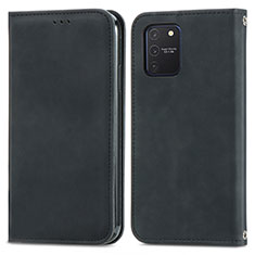 Leather Case Stands Flip Cover Holder S04D for Samsung Galaxy A91 Black