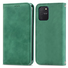 Leather Case Stands Flip Cover Holder S04D for Samsung Galaxy A91 Green