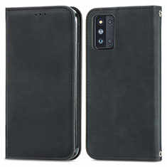 Leather Case Stands Flip Cover Holder S04D for Samsung Galaxy F52 5G Black