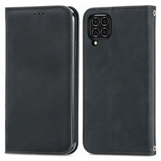 Leather Case Stands Flip Cover Holder S04D for Samsung Galaxy F62 5G Black