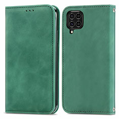 Leather Case Stands Flip Cover Holder S04D for Samsung Galaxy F62 5G Green
