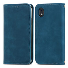 Leather Case Stands Flip Cover Holder S04D for Samsung Galaxy M01 Core Blue