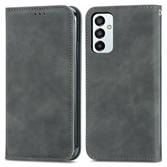Leather Case Stands Flip Cover Holder S04D for Samsung Galaxy M23 5G Gray