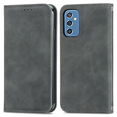 Leather Case Stands Flip Cover Holder S04D for Samsung Galaxy M52 5G Gray