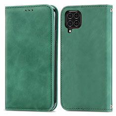 Leather Case Stands Flip Cover Holder S04D for Samsung Galaxy M62 4G Green