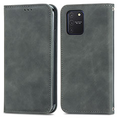 Leather Case Stands Flip Cover Holder S04D for Samsung Galaxy M80S Gray