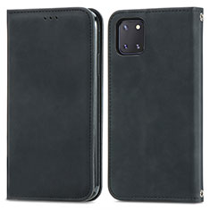 Leather Case Stands Flip Cover Holder S04D for Samsung Galaxy Note 10 Lite Black
