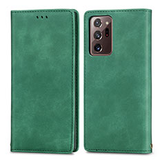 Leather Case Stands Flip Cover Holder S04D for Samsung Galaxy Note 20 Ultra 5G Green