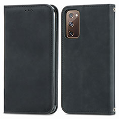 Leather Case Stands Flip Cover Holder S04D for Samsung Galaxy S20 FE 5G Black
