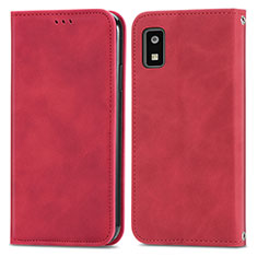 Leather Case Stands Flip Cover Holder S04D for Sharp Aquos wish Red