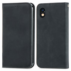 Leather Case Stands Flip Cover Holder S04D for Sony Xperia Ace III Black