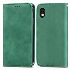 Leather Case Stands Flip Cover Holder S04D for Sony Xperia Ace III SO-53C Green