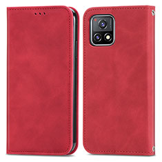 Leather Case Stands Flip Cover Holder S04D for Vivo iQOO U3 5G Red