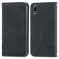 Leather Case Stands Flip Cover Holder S04D for Wiko Jerry 4 Black