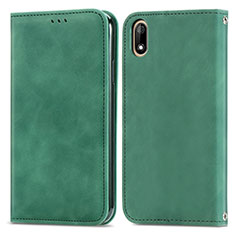 Leather Case Stands Flip Cover Holder S04D for Wiko Jerry 4 Green