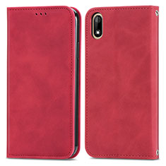 Leather Case Stands Flip Cover Holder S04D for Wiko Jerry 4 Red