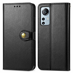 Leather Case Stands Flip Cover Holder S04D for Xiaomi Mi 12 Lite 5G Black