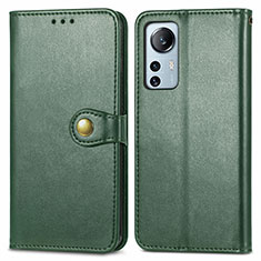 Leather Case Stands Flip Cover Holder S04D for Xiaomi Mi 12 Lite 5G Green