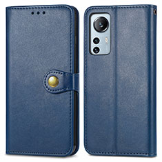 Leather Case Stands Flip Cover Holder S04D for Xiaomi Mi 12 Pro 5G Blue
