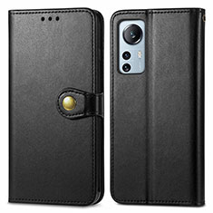 Leather Case Stands Flip Cover Holder S04D for Xiaomi Mi 12X 5G Black