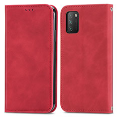 Leather Case Stands Flip Cover Holder S04D for Xiaomi Poco M3 Red