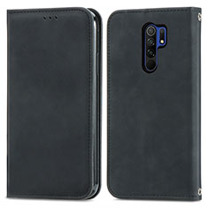 Leather Case Stands Flip Cover Holder S04D for Xiaomi Redmi 9 Black