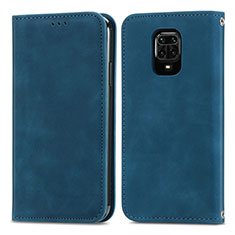 Leather Case Stands Flip Cover Holder S04D for Xiaomi Redmi Note 9 Pro Max Blue
