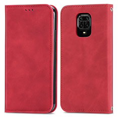 Leather Case Stands Flip Cover Holder S04D for Xiaomi Redmi Note 9 Pro Max Red
