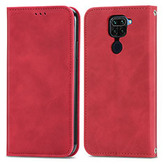 Leather Case Stands Flip Cover Holder S04D for Xiaomi Redmi Note 9 Red