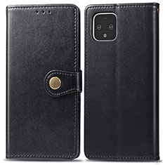 Leather Case Stands Flip Cover Holder S05D for Google Pixel 4 Black