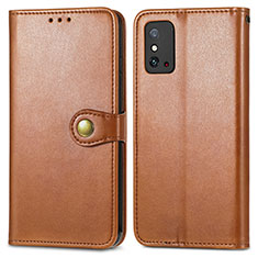 Leather Case Stands Flip Cover Holder S05D for Huawei Honor X10 Max 5G Brown