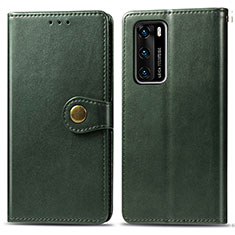 Leather Case Stands Flip Cover Holder S05D for Huawei P40 Green